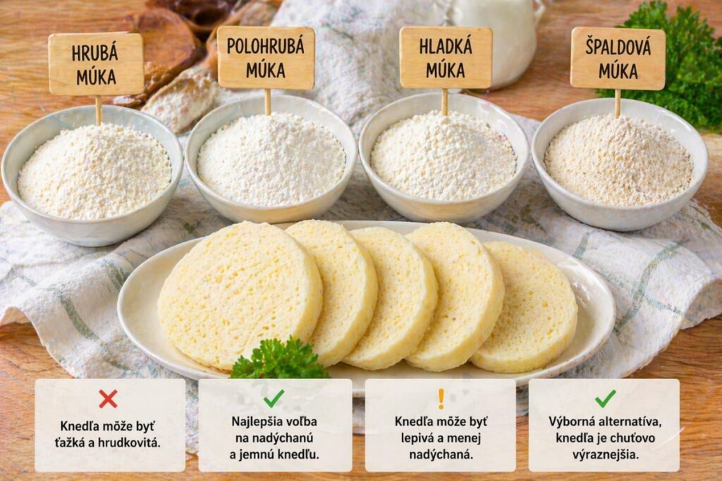 Akú múku na knedľu použiť – porovnanie polohrubej, hladkej a hrubej múky