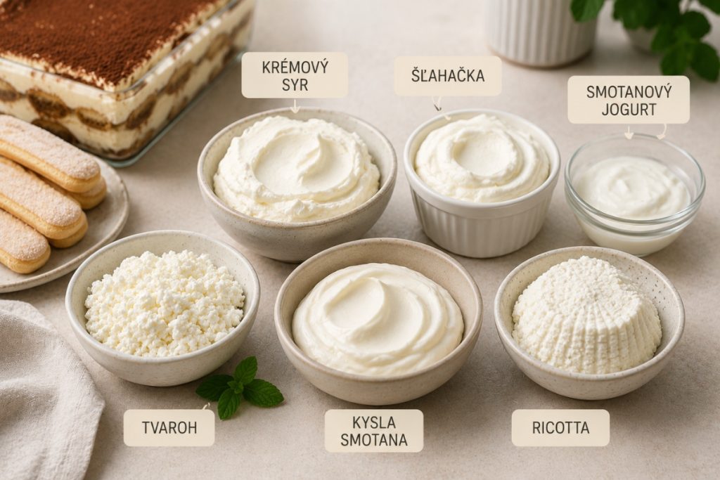 Alternatívy mascarpone – tvaroh, ricotta, kyslá smotana a jogurt
