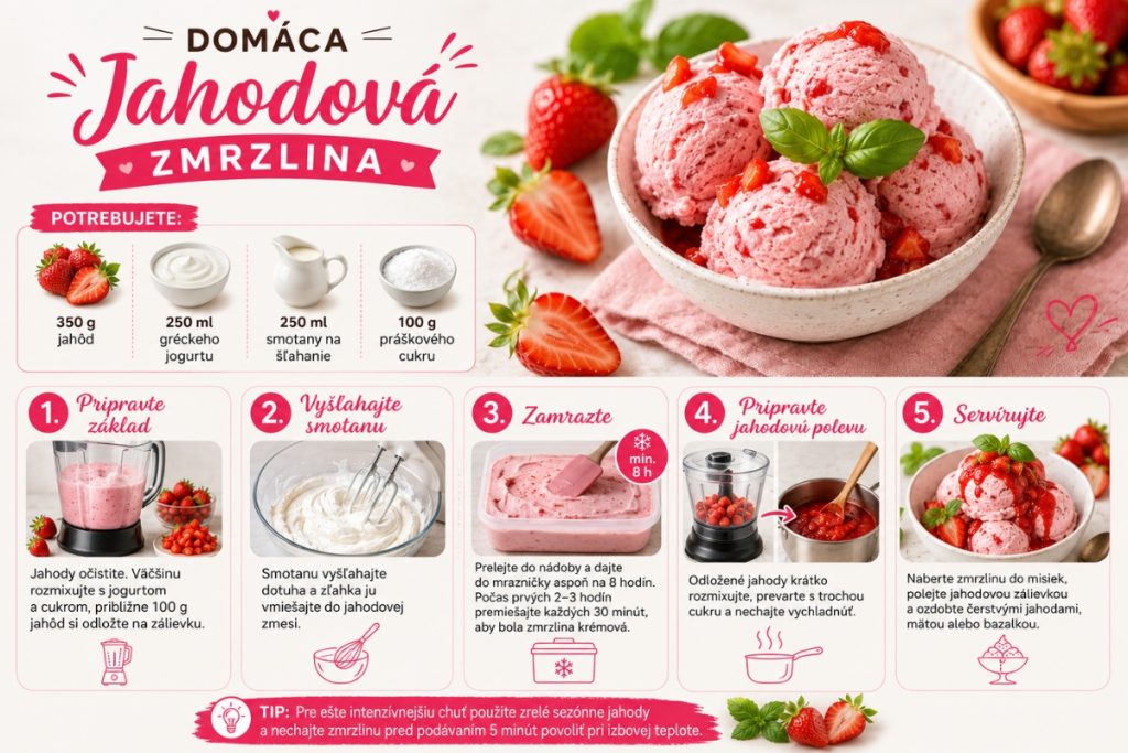 domáca jahodová zmrzlina